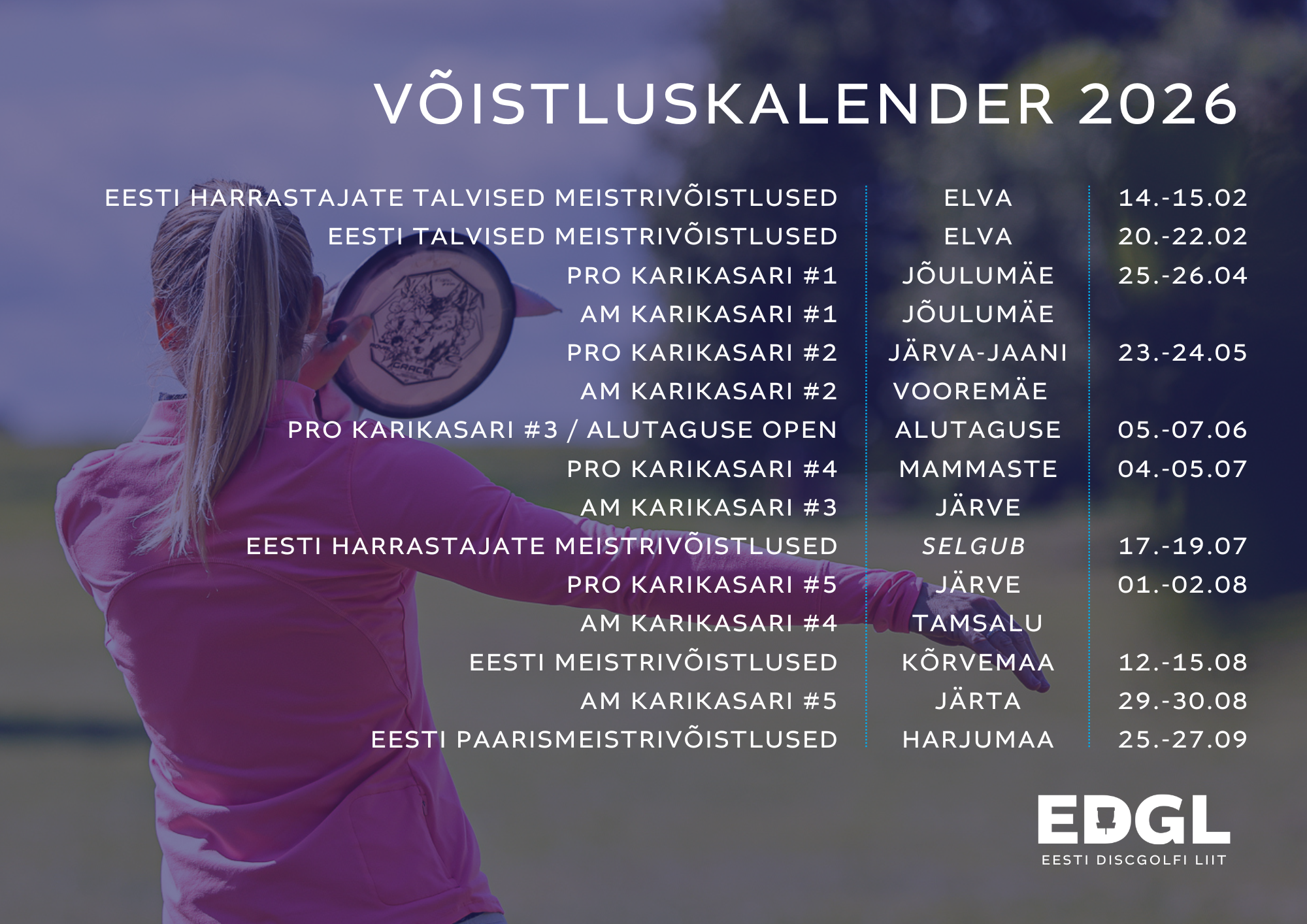 EESTI MEISTRIVÕISTLUSED DISCGOLFIS 2026